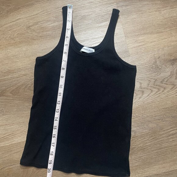 Anine Bing April Tank Top ribbed black XS S small scoop neck - Picture 7 of 8
